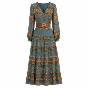 Paisley Belted Maxi Dress WHD0606552