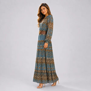 Paisley Belted Maxi Dress WHD0606552