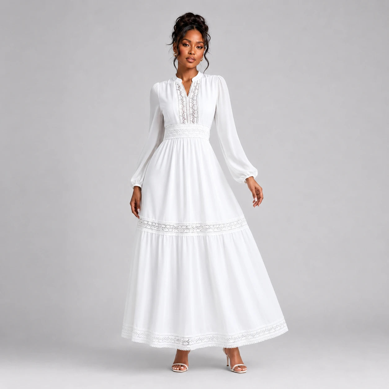 Lace Trim Maxi Dress WHD0606553