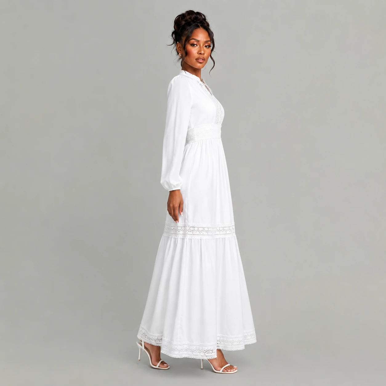Lace Trim Maxi Dress WHD0606553