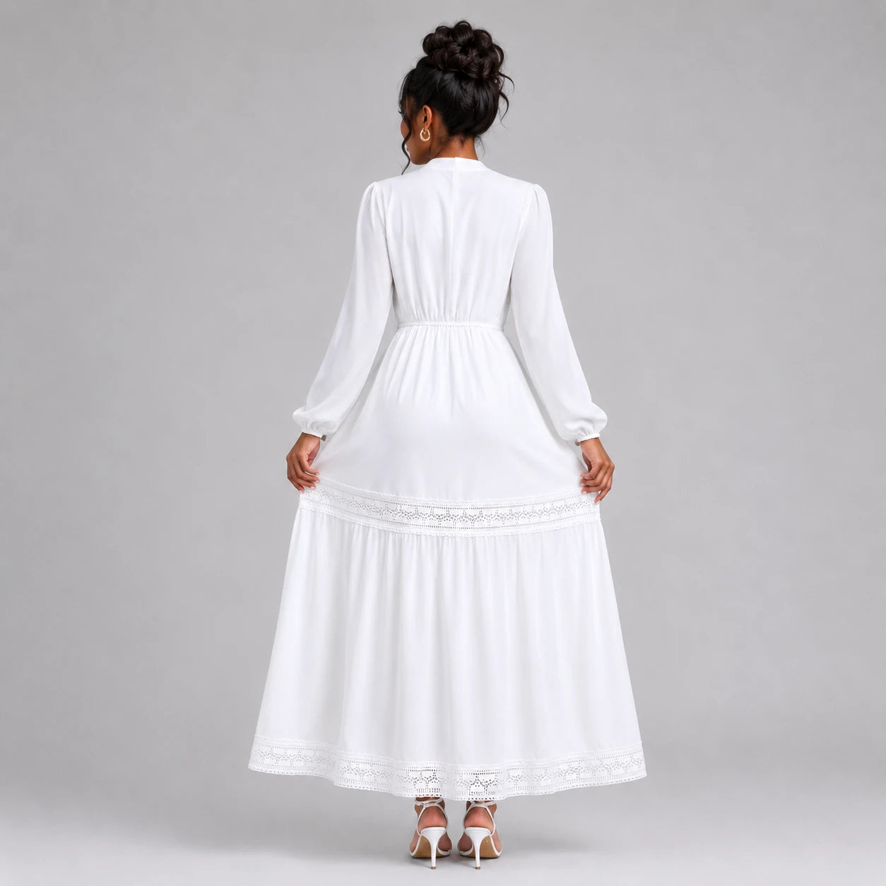 Lace Trim Maxi Dress WHD0606553