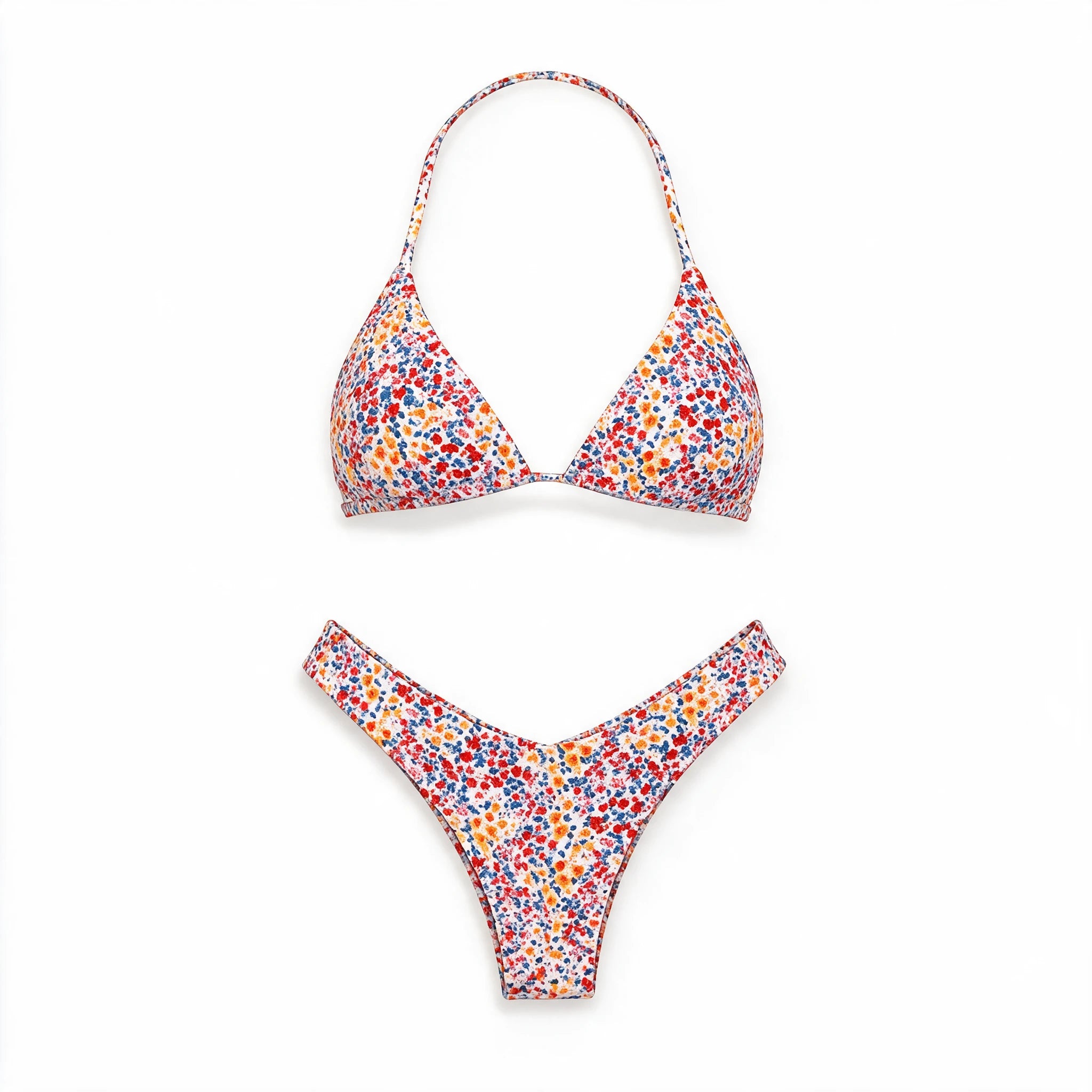 Micro Floral Triangle Bikini Set WHD0606563-KA-P58-09