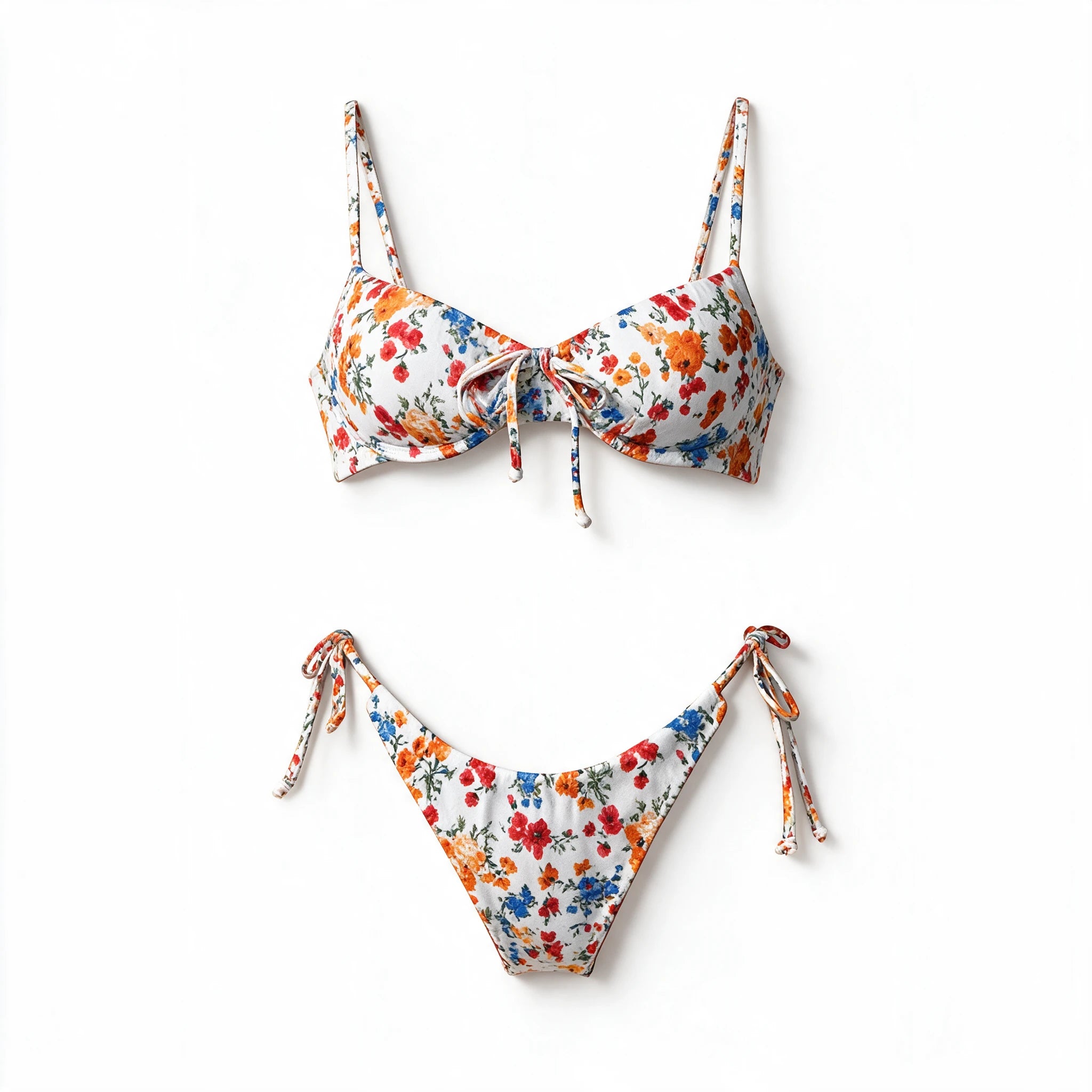 Floral Drawstring Bikini Set WHD0606564-KA-P63-09