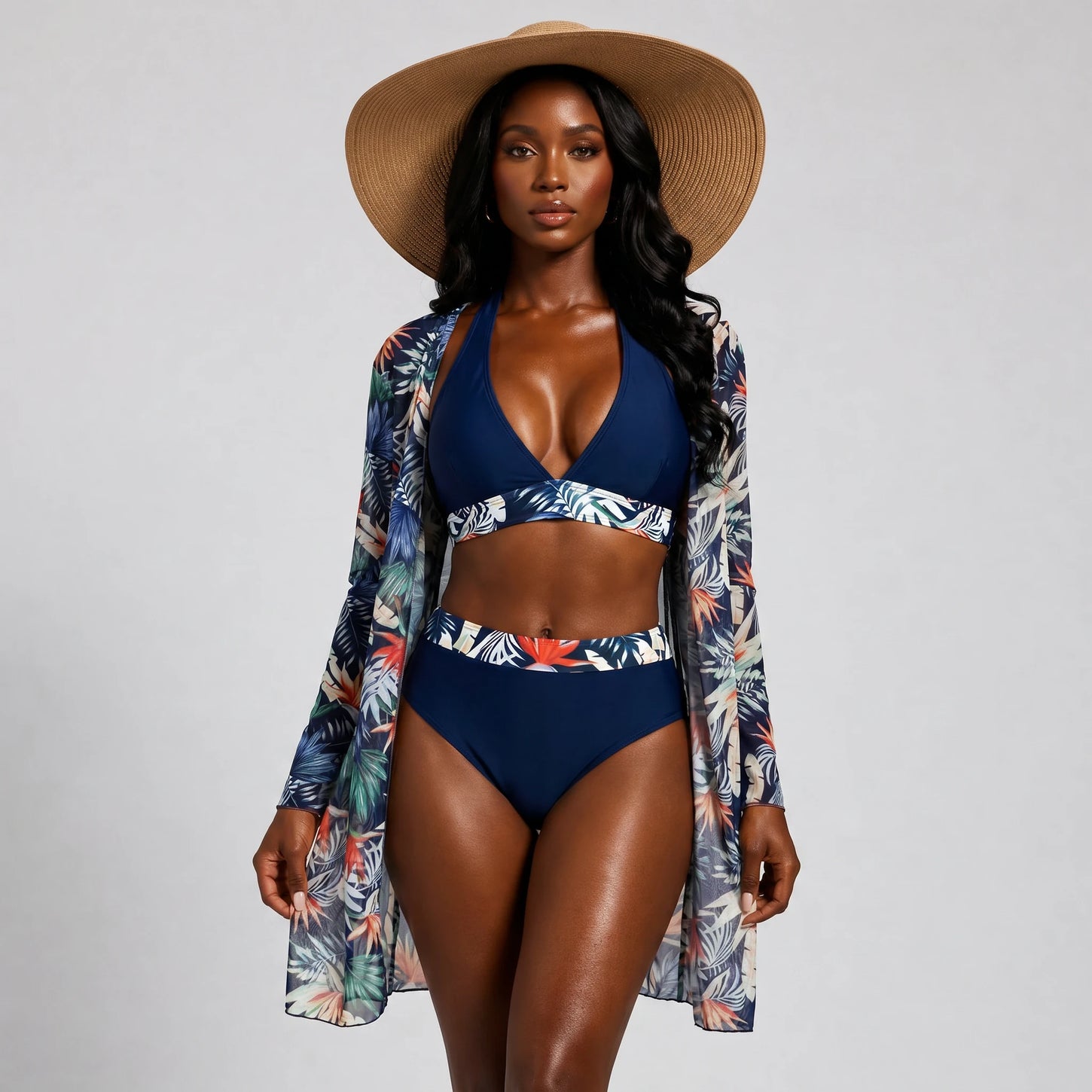 Tropical Three-Piece Swim Set WHD0606567-KA-P639-22