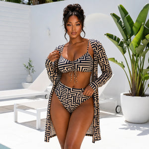 Geometric Print Swim Set WHD0606570-KA-P681-24