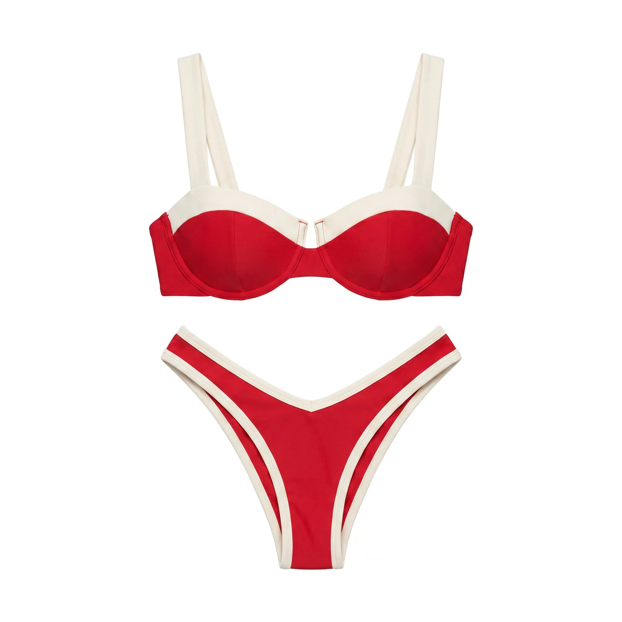 Red Contrast Bikini Set WHD0606574-KA-P713-02