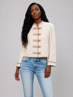 Contrast Trim Cropped Jacket WHD0606577