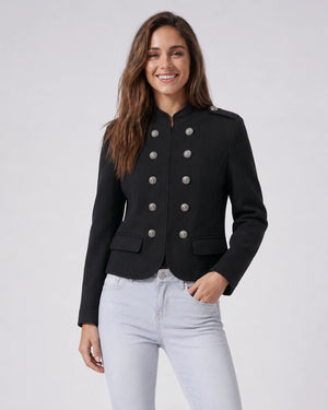 Military Button Cropped Jacket WHD0606580
