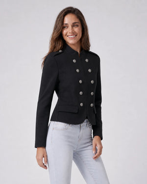 Military Button Cropped Jacket WHD0606580