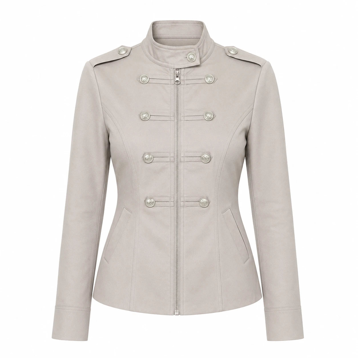 Zip Front Military Jacket WHD0606582
