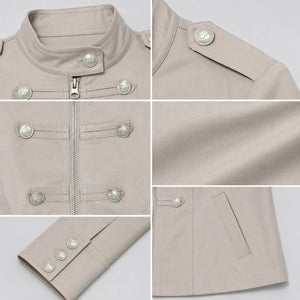 Zip Front Military Jacket WHD0606582