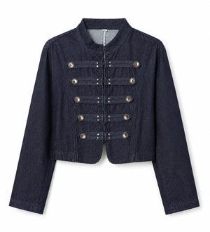 Denim Military Crop Jacket WHD0606583