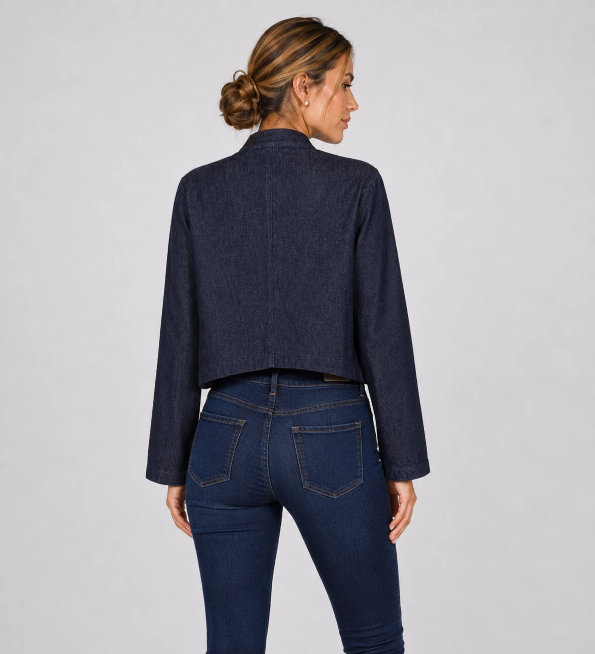 Denim Military Crop Jacket WHD0606583