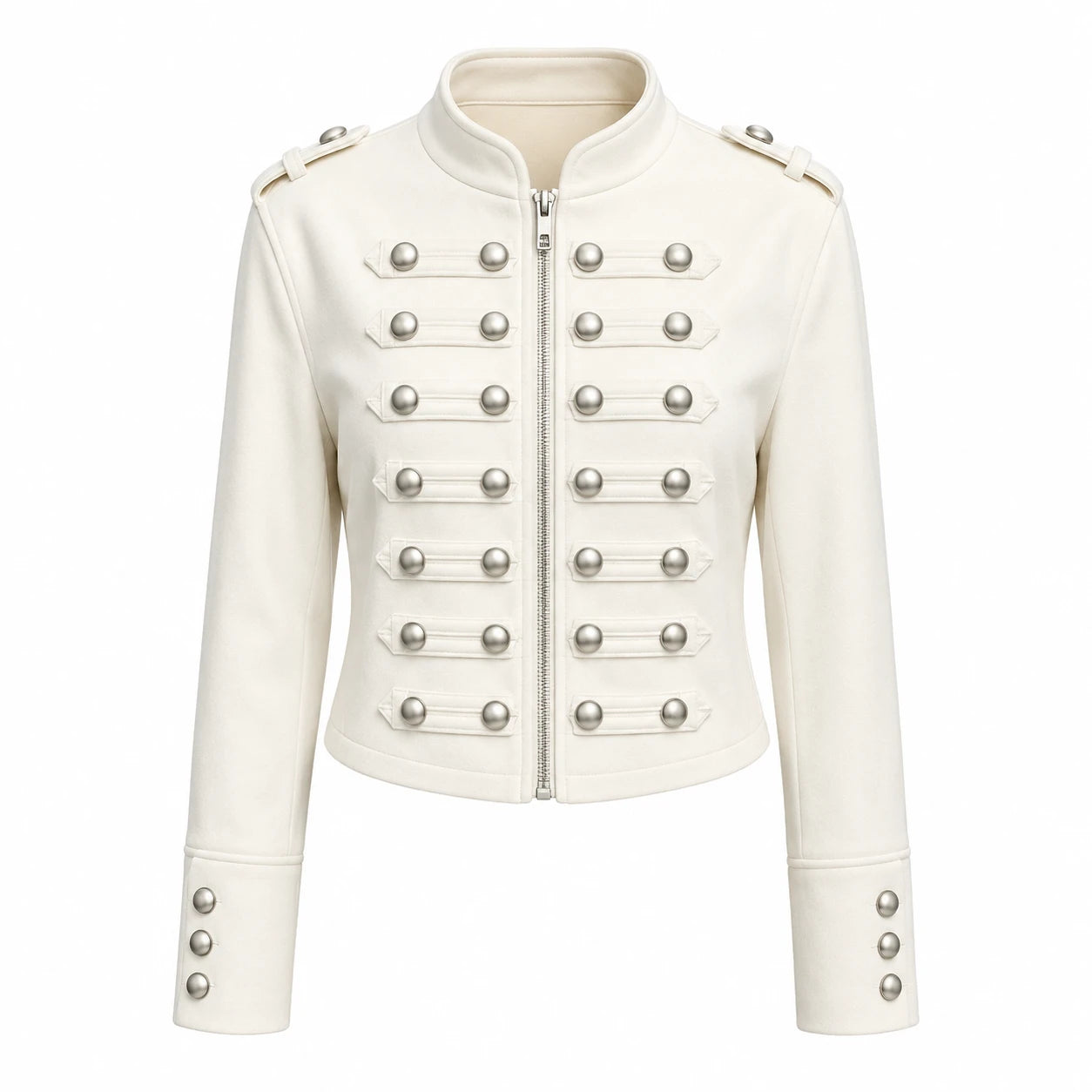 Ivory Military Crop Jacket WHD0606585