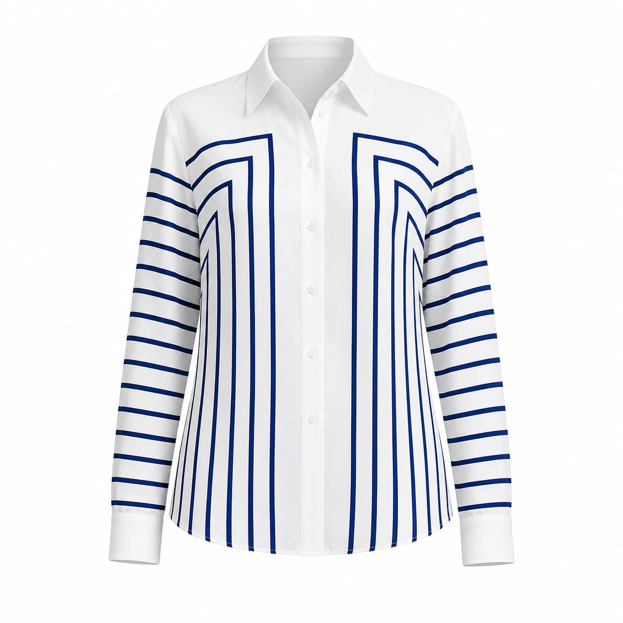 Geometric Stripe Button Shirt WHD0606590