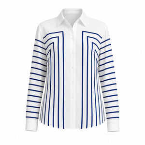 Geometric Stripe Button Shirt WHD0606590