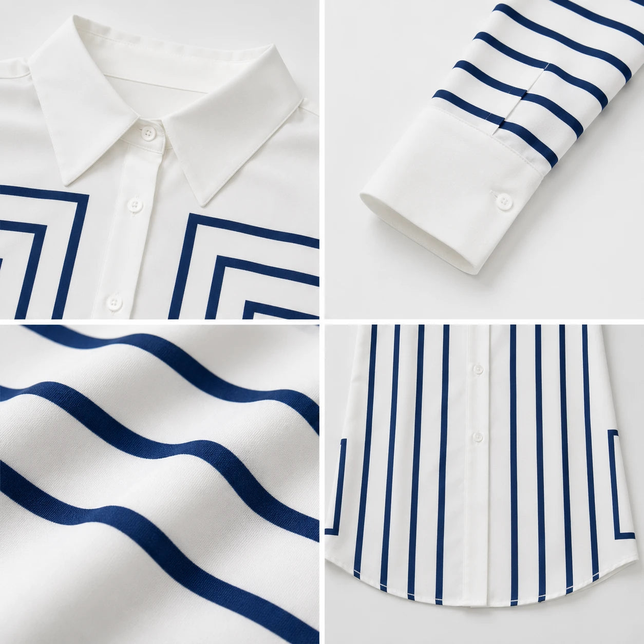 Geometric Stripe Button Shirt WHD0606590