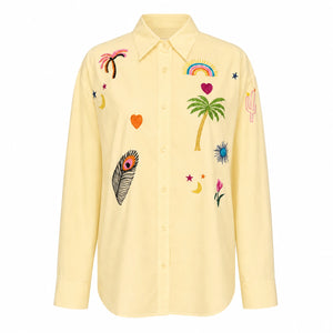 Embroidered Button Front Shirt WHD0606595