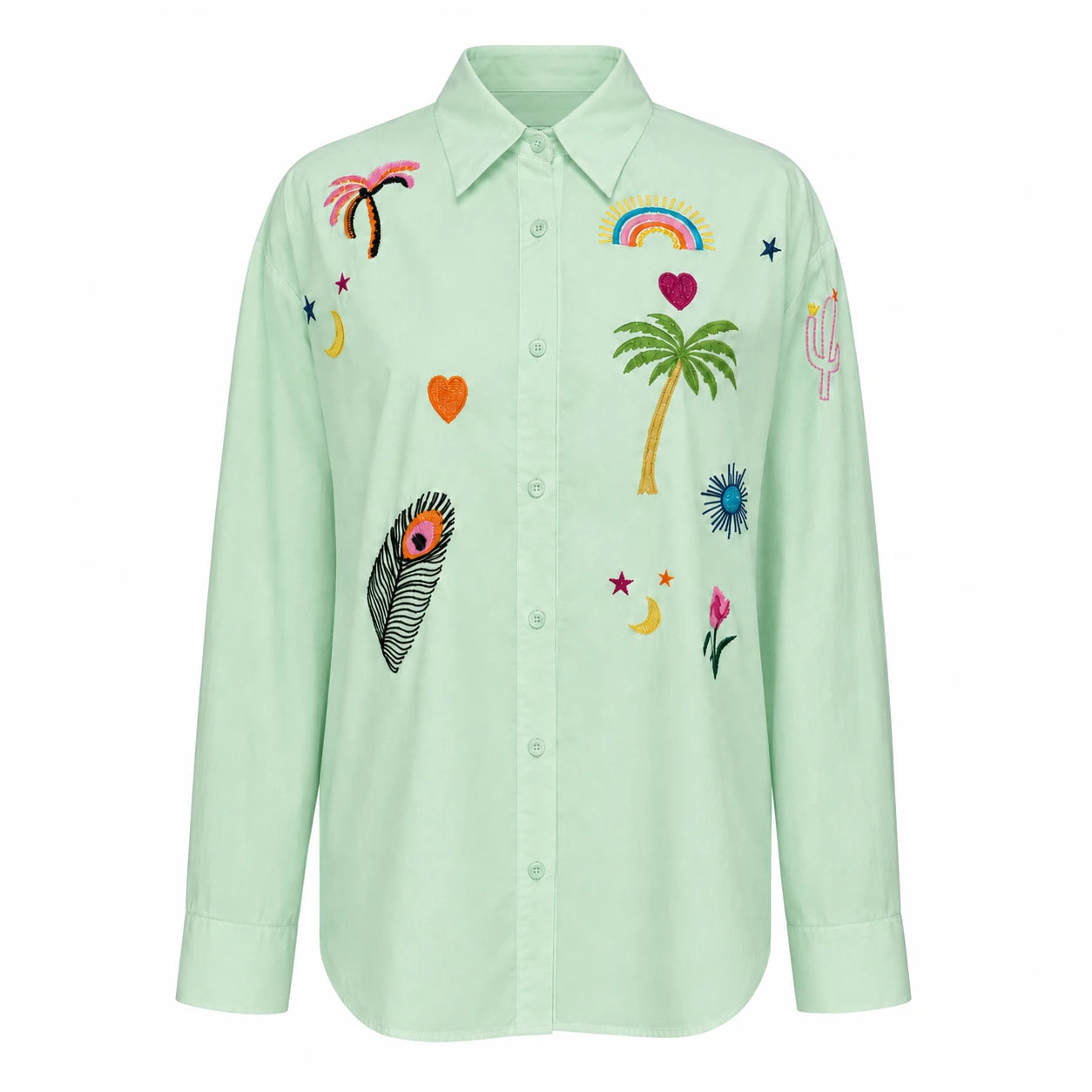 Embroidered Button Front Shirt WHD0606595