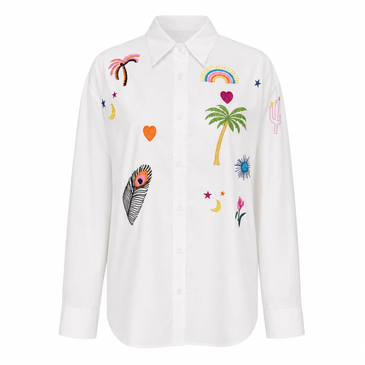 Embroidered Button Front Shirt WHD0606595