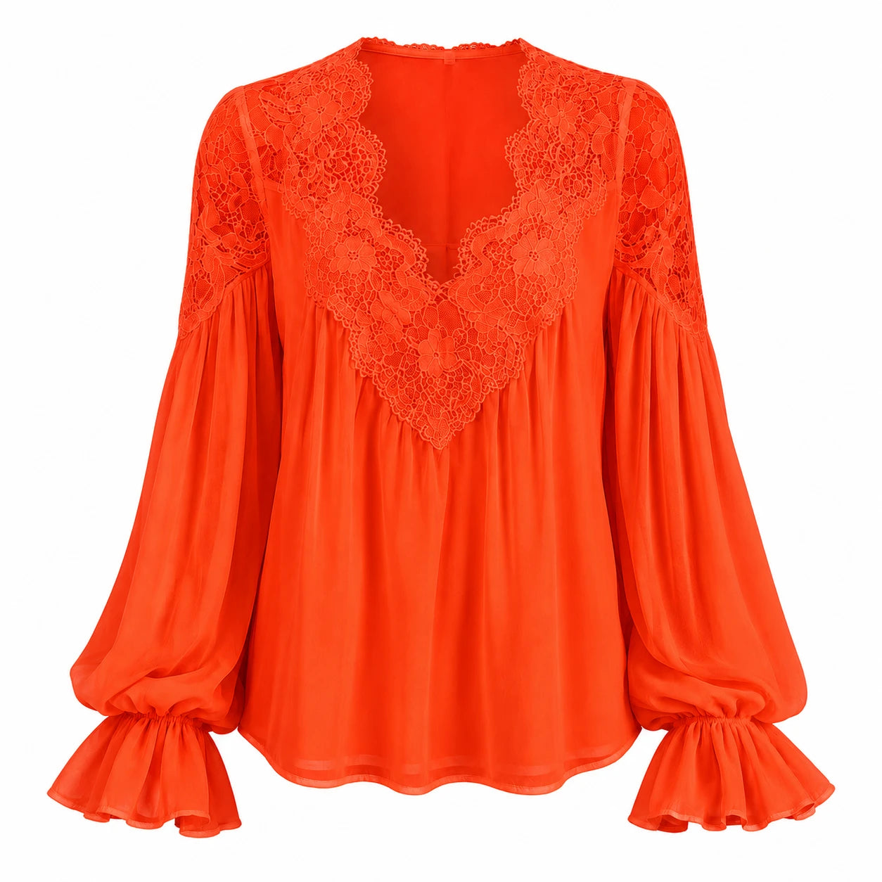 Lace V-Neck Blouse WHD0606596