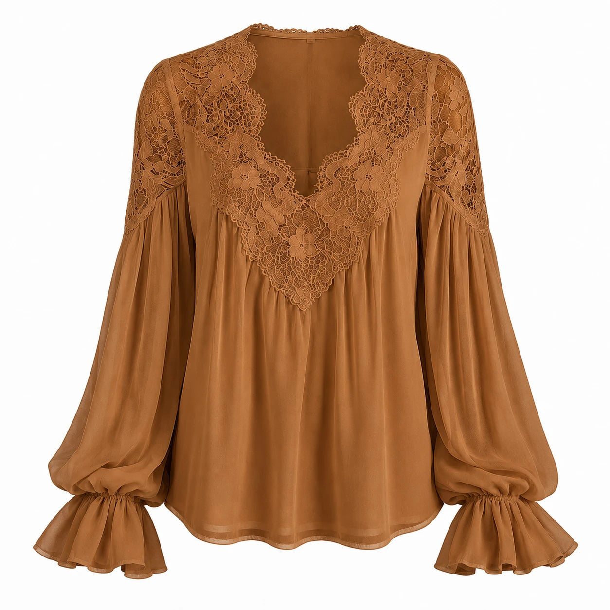 Lace V-Neck Blouse WHD0606596