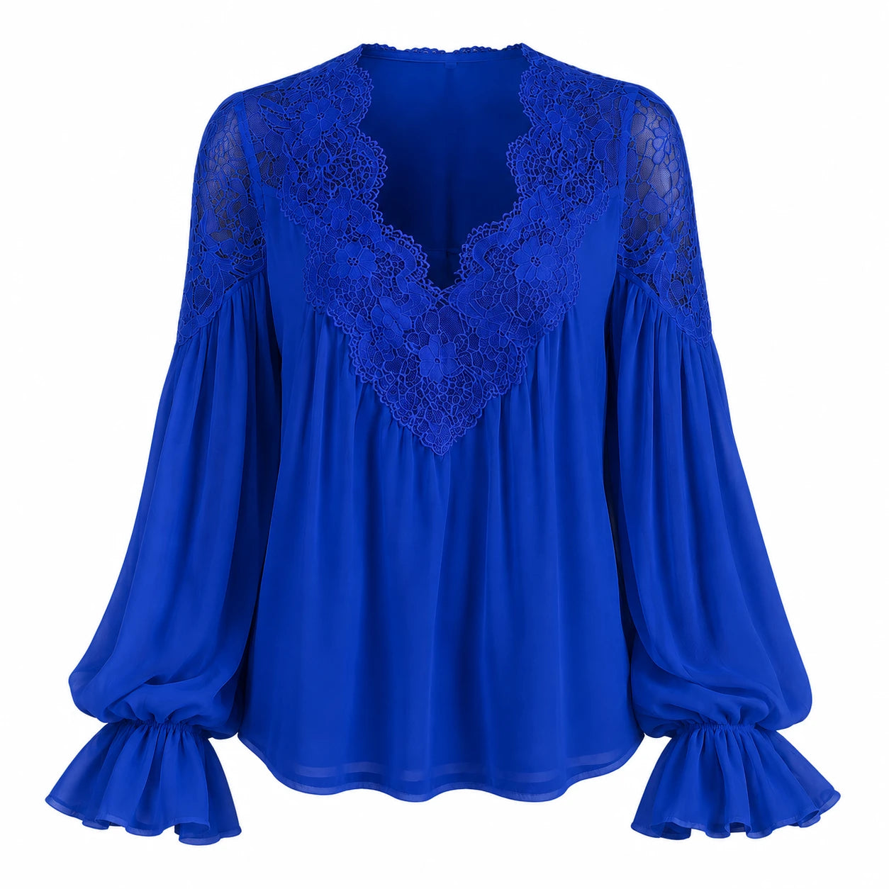 Lace V-Neck Blouse WHD0606596
