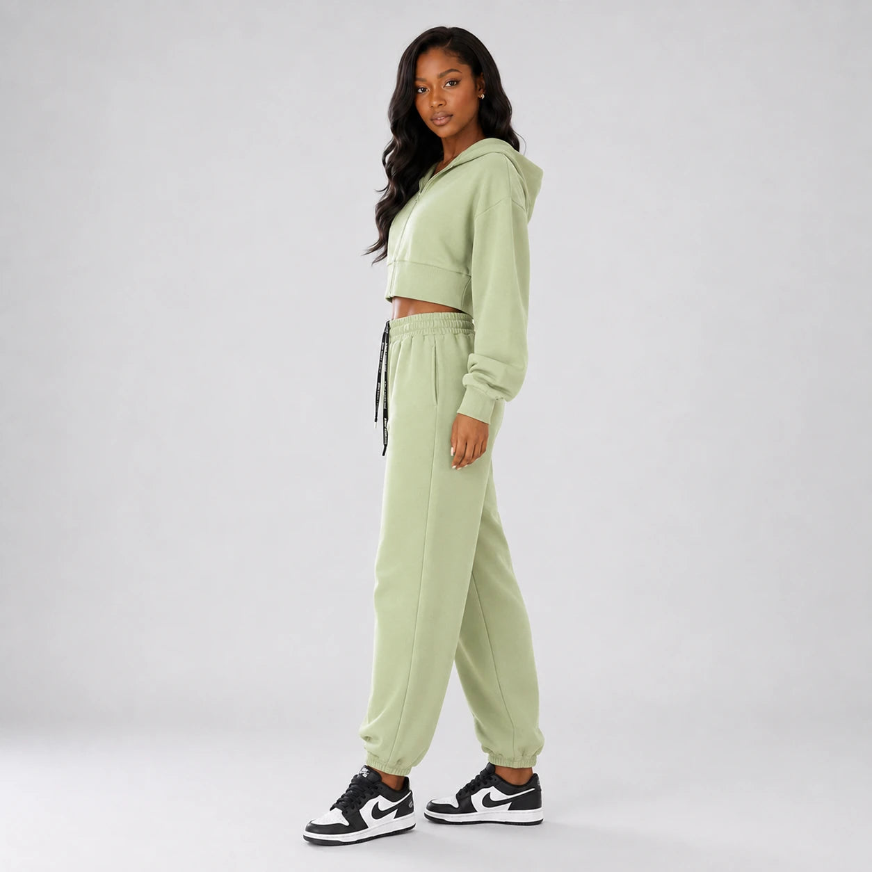 Cropped Hoodie Jogger Set WHD0606598