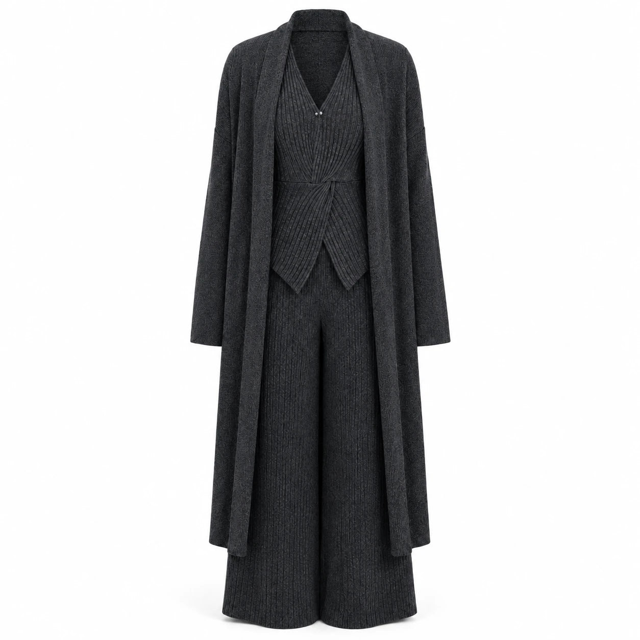 Ribbed Knit Three Piece Set WHD0606599