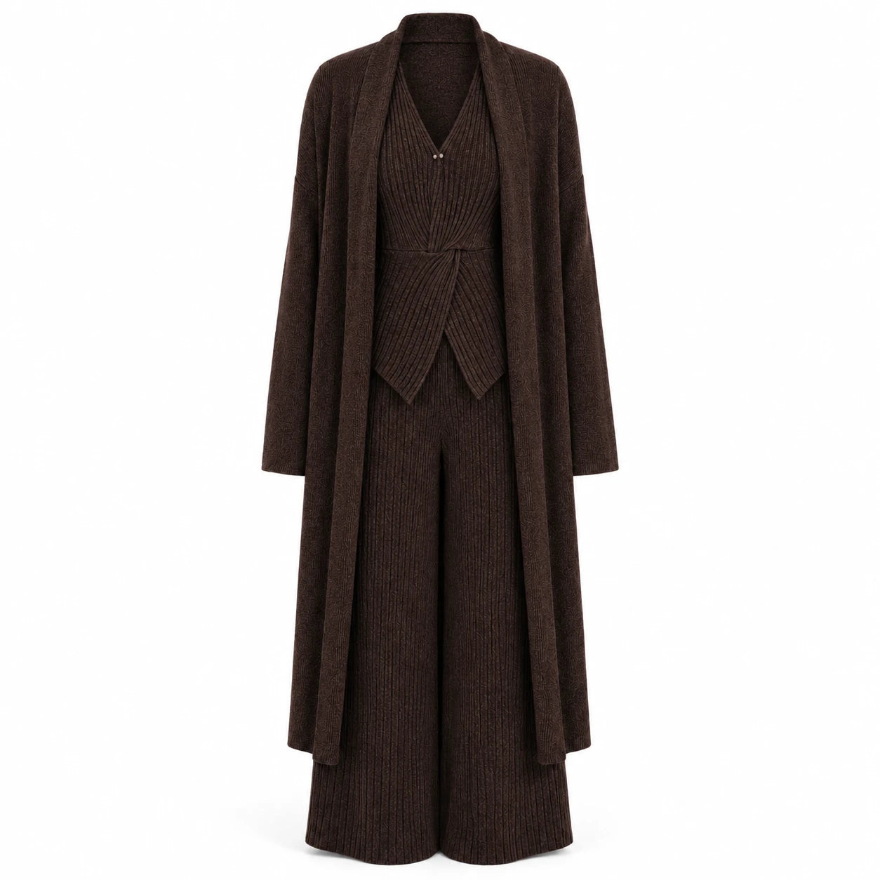Ribbed Knit Three Piece Set WHD0606599