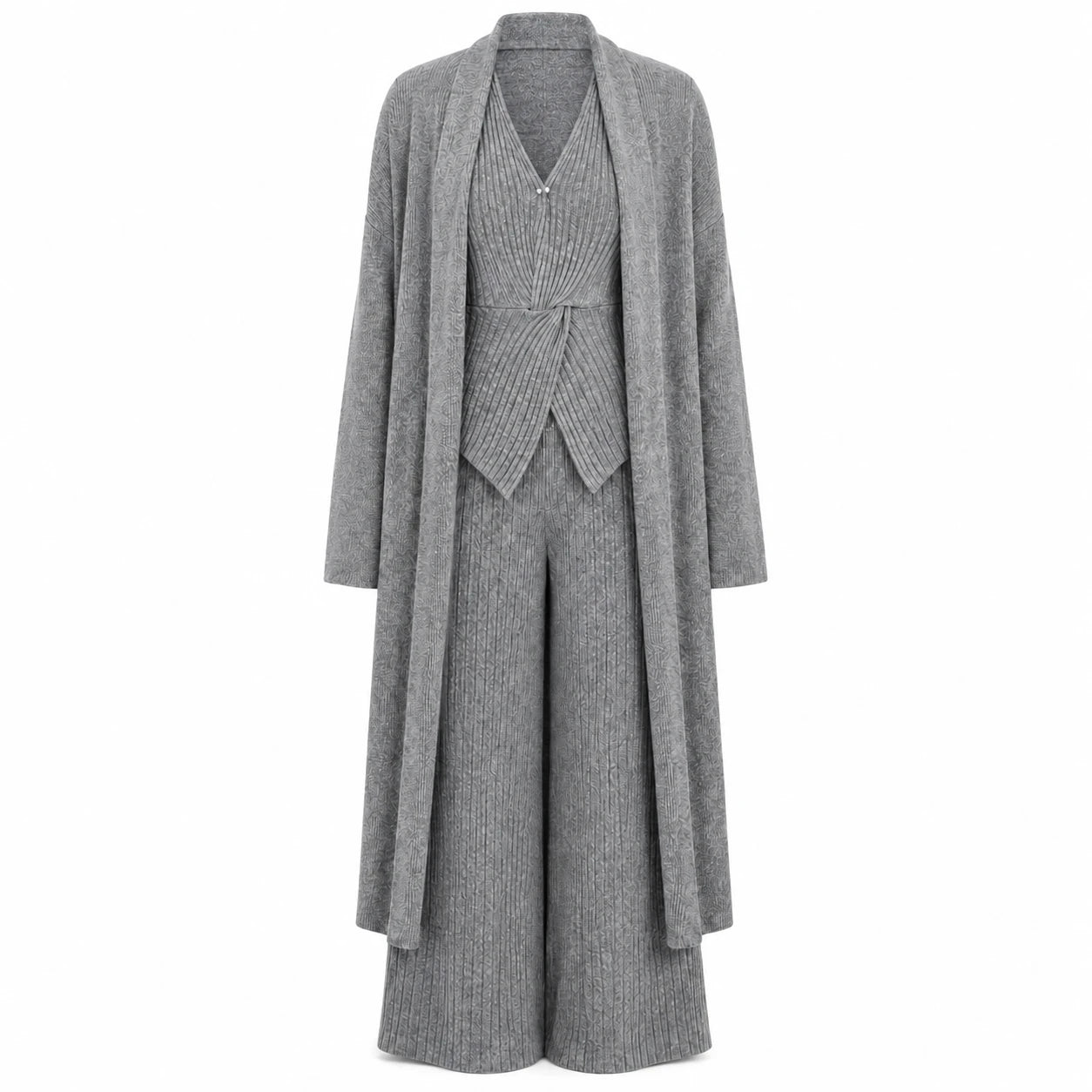 Ribbed Knit Three Piece Set WHD0606599