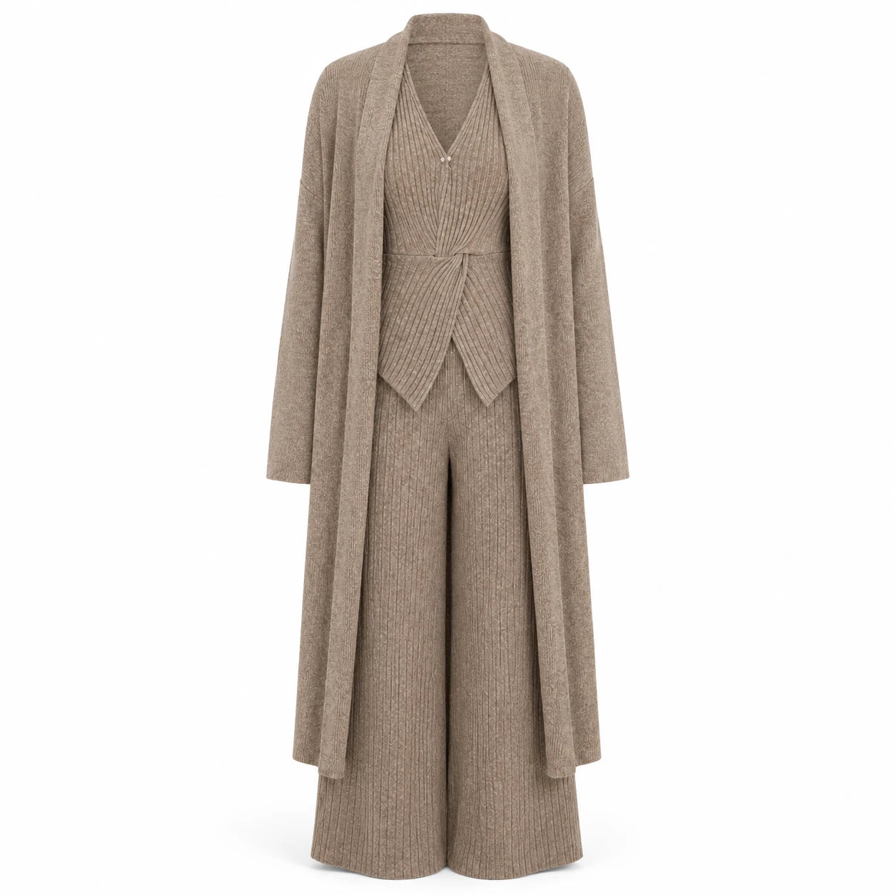 Ribbed Knit Three Piece Set WHD0606599