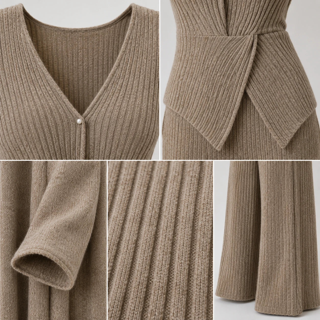 Ribbed Knit Three Piece Set WHD0606599