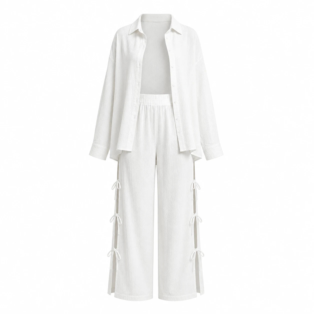 Side Tie Resort Shirt Set WHD0606600