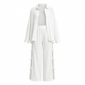 Side Tie Resort Shirt Set WHD0606600