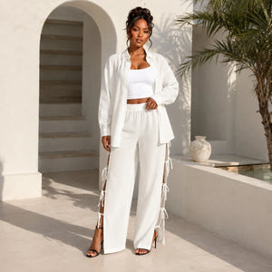 Side Tie Resort Shirt Set WHD0606600