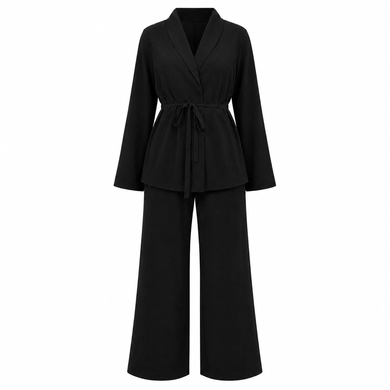 Tie-Waist Wide Leg Set WHD0606601