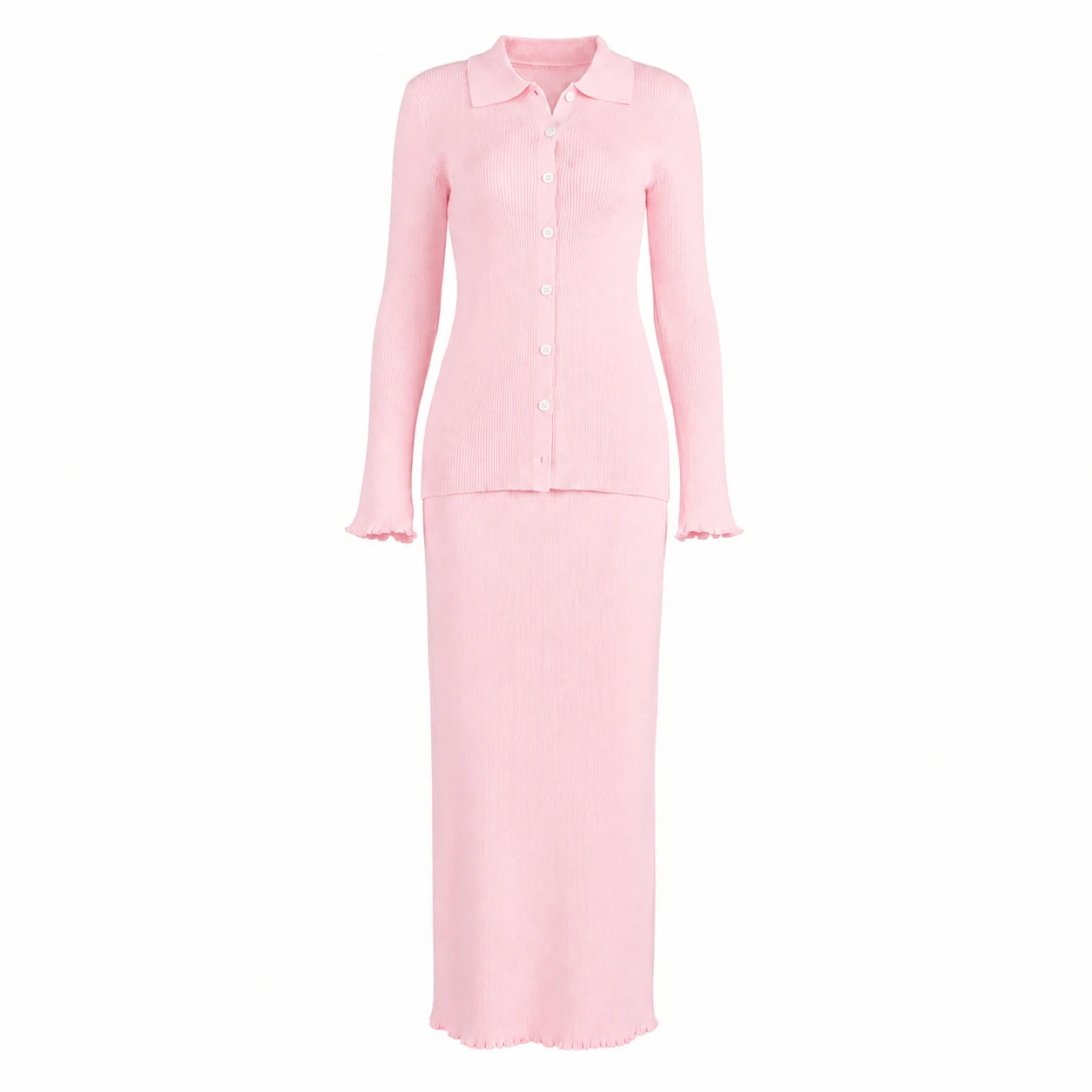 Ribbed Knit Skirt Set WHD0606603