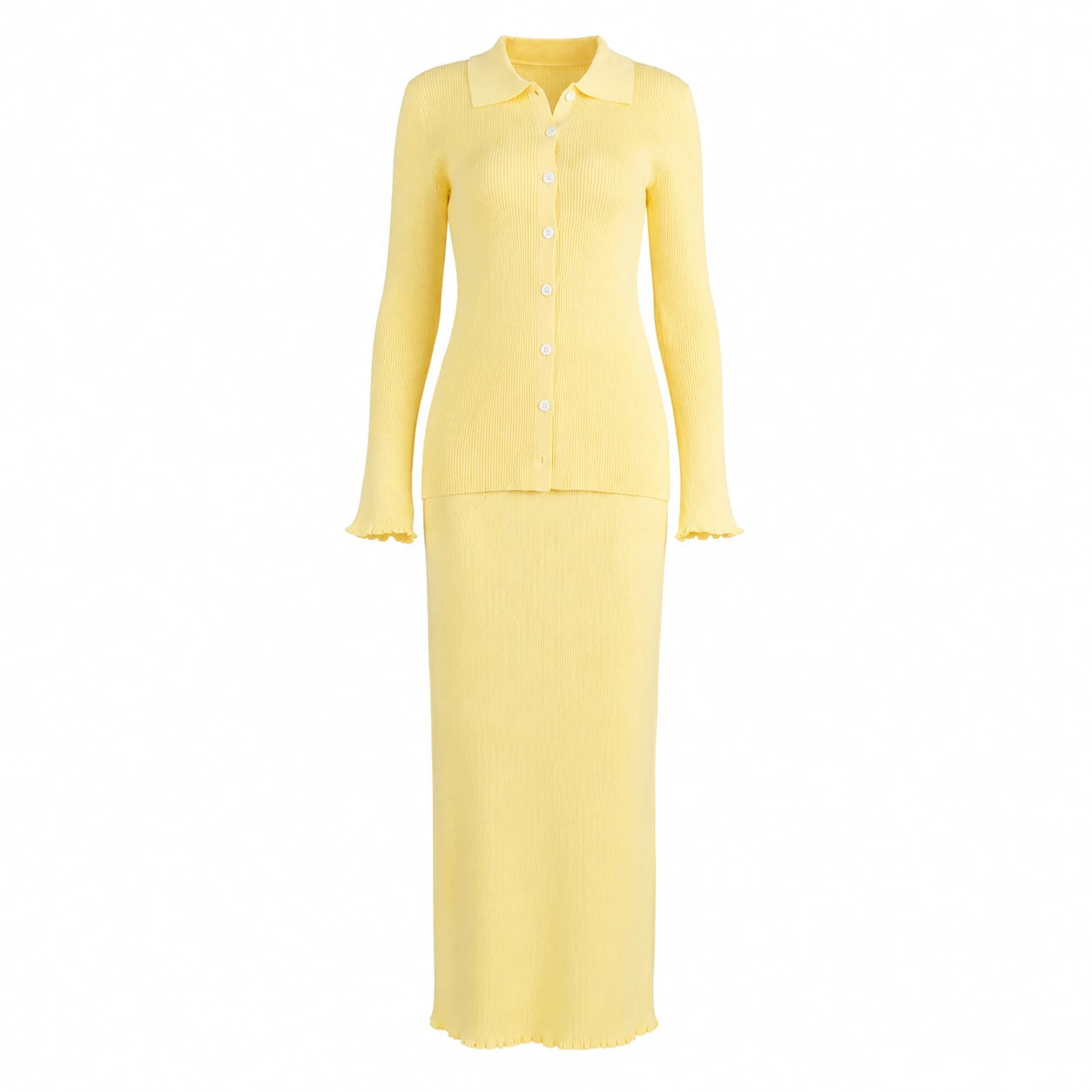 Ribbed Knit Skirt Set WHD0606603