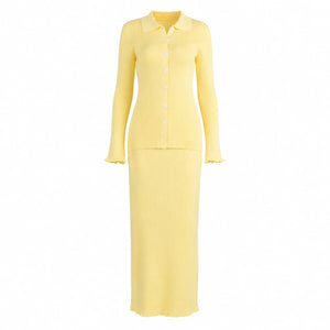 Ribbed Knit Skirt Set WHD0606603