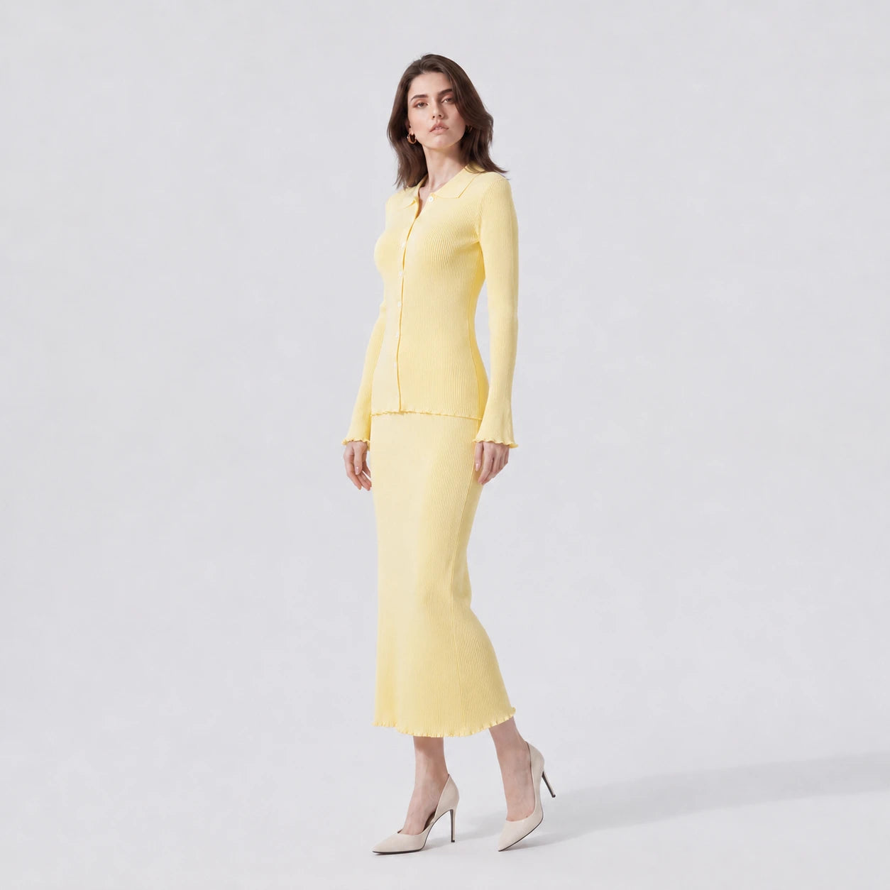 Ribbed Knit Skirt Set WHD0606603