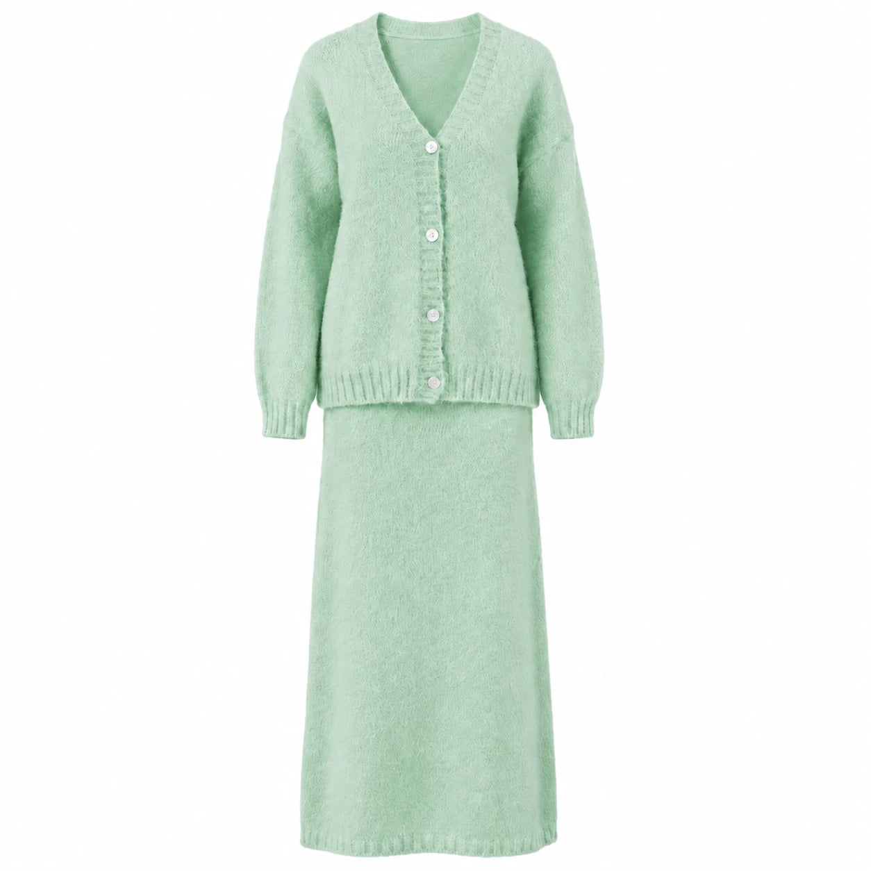 Fuzzy Knit Skirt Set WHD0606605