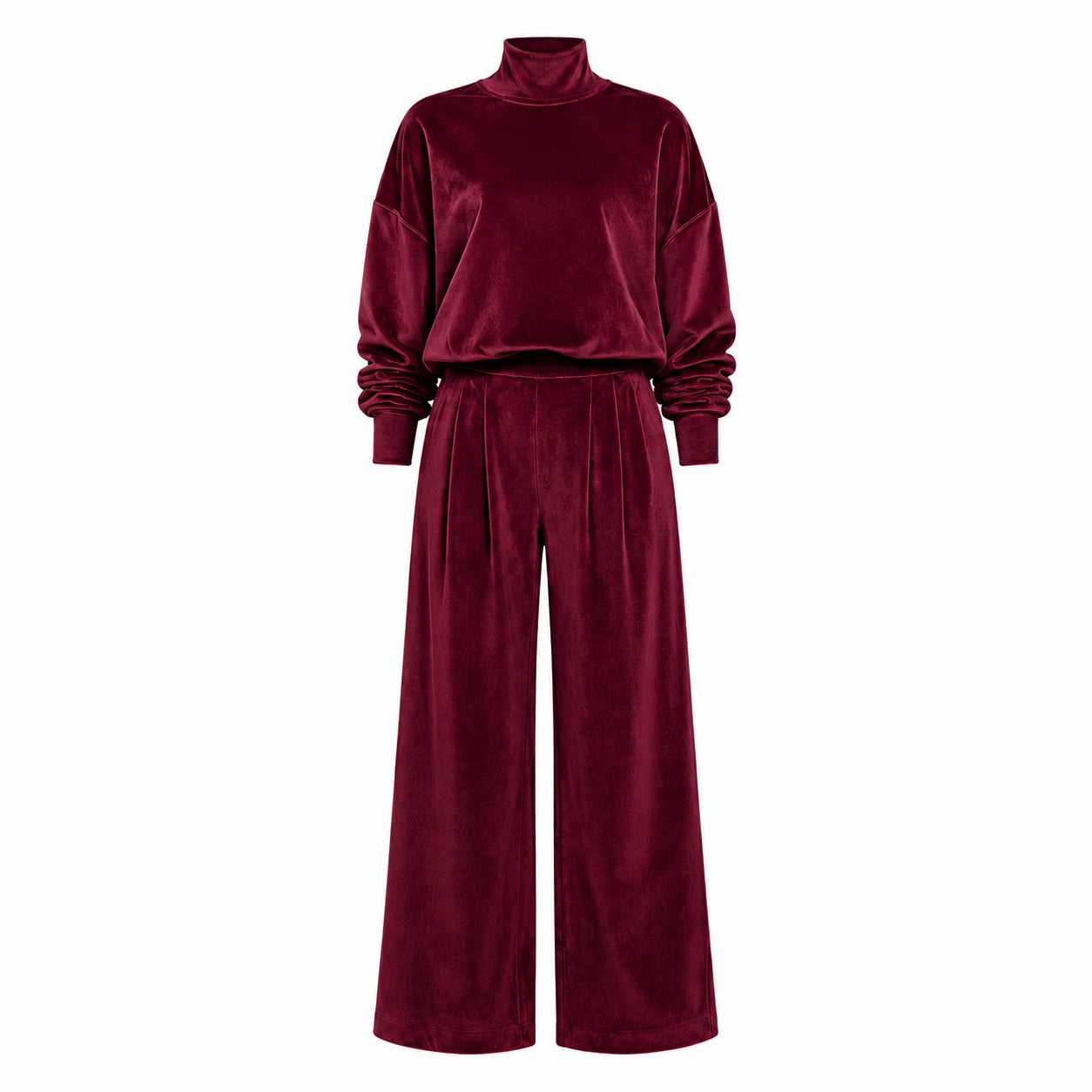 Mock Neck Wide Leg Set WHD0606606