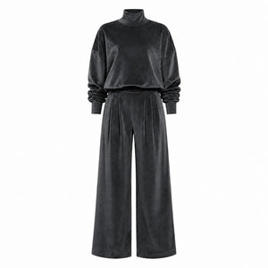 Mock Neck Wide Leg Set WHD0606606