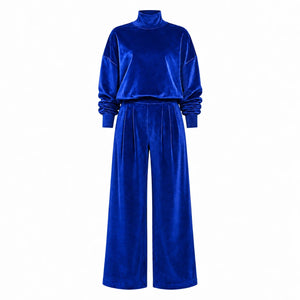Mock Neck Wide Leg Set WHD0606606