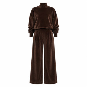 Mock Neck Wide Leg Set WHD0606606