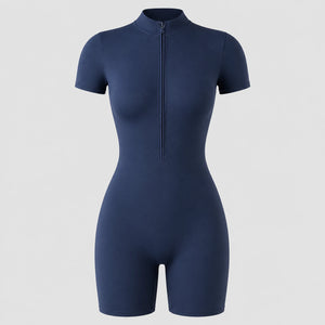 Short Sleeve Zip Romper WHD0606619