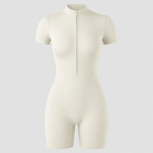Short Sleeve Zip Romper WHD0606619