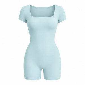 Open Back Short Sleeve Romper WHD0606622