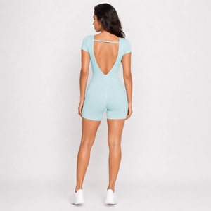 Open Back Short Sleeve Romper WHD0606622